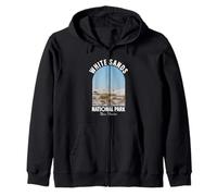 White Sands National Park Nuevo México Vintage Retro Diseño Sudadera con Capucha