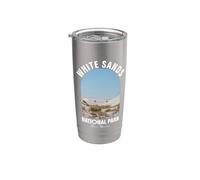 White Sands National Park Nuevo México Vintage Retro Diseño Vaso térmico de acero inoxidable de doble pared