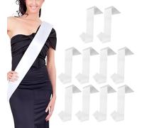White Sash Belt, Ceremonial Party Decoration, 31.5x3.74in Wide Satin Shoulder Sash, Elegant Smooth Texture, Versatile Design for Prom, Homecoming, Pageant Accessories