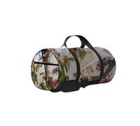 White Scenic Sight Little Town Sports Bag Tote Bag Bolsa de gimnasio impermeable con correa para el hombro Cremallera 2 bolsillos laterales para hombres y mujeres, bolsa de hombro de viaje y almacenam