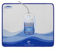 WHITE SHARK 837654 Ratón óptico USB 7200dpi de 6 botones RGB con alfombrilla Mousepad 30x25 Blanco / Azul