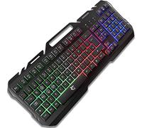 White Shark GK-1923 Gladiator-2 Teclado para juegos con cable con diseño del Reino Unido,LED RGB retroiluminado, Multimedia, PC a prueba de golpes PS4 Xbox