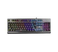 White Shark, Legionnaire, Teclado Gaming con Función Anti Ghosting en 26 Teclas, Base Hecha De Metal y Retroiluminación Led RGB en 9 Modos Disponibles, Interfaz USB 2.0, Plata