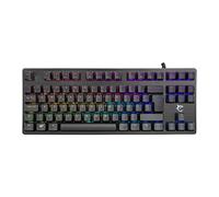 White Shark, Spartan-x, Teclado Gaming con Función Anti Ghosting en Todos los 87 Botones, Base Hecha De Metal y Retroiluminación Led RGB en 14 Modos Disponibles, Interfaz USB 2.0, Negro