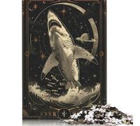 White Shark Tarot Card Puzzles Imposible,desafío for Adults Entretenimiento Creativo 1000 Piezas Obra De Arte De Juego De para Adultos Y Niños Mayores De 12 Años 1000pcs (40x28cm)