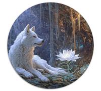 White She-Wolf in The Cave, Magic Flowers Rompecabezas para Adultos || De Diversión Familiar 1000pcs (67.5x67.5cm)