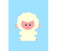 White Sheep Notebook with Light Blue Background for kids, teens and adults - 8.5x11 inch | 100 wide ruled pages | matte finish cover: Composition ... or Daily Diary | Gift For Animals Lovers |