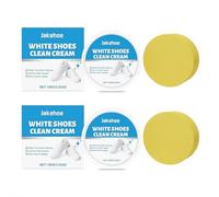 White Shoe Cleaner Cream,2026 New Multipurpose No-Wash Solid Comes with Sponge,for Leather Silicon Car Interiors