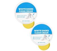 White Shoe Cleaner Cream with Sponge, Waterless Sneaker Cleaning Kit, Stain Remover for Leather Canvas Mesh, Suede and Leather Shoe Care Paste, Sneaker Cleaning Foam for White Trainers (2 unidades)
