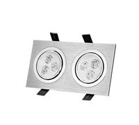 White Silver 3W X2 Led Built in Lighting Double Point Light Grille Light Led Square Ceiling