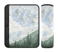 White Snow Mountain - Paquete de 2 almohadillas para cinturón de seguridad para cinturón de seguridad, conducción más cómoda, almohadilla para cinturón de seguridad linda para sedán