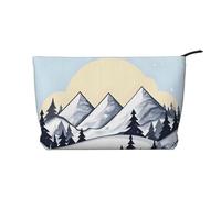 White Snowy Mountains - Bolsa de cosméticos de pana con cierre de cremallera, adecuada para viajes, camping y uso diario