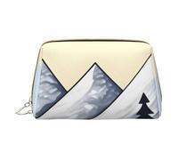 White Snowy Mountains - Bolsa de cosméticos portátil, bolsa de cosméticos de viaje, unisex, cierre de cremallera, adecuada para uso diario, White, Talla única