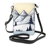 White Snowy Mountains - Bolso cruzado pequeño para mujer, piel sintética, con ranuras para tarjetas, correa ajustable