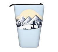 White Snowy Mountains - Estuche extensible para lápices, tela Oxford multidiseño, altura ajustable, bolsa de cosméticos multiusos