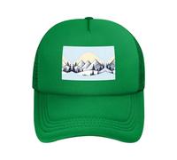 White Snowy Mountains - Gorra de béisbol de malla ajustable con estampado negro, unisex, para correr y pescar al aire libre