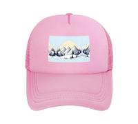 White Snowy Mountains - Gorra de béisbol de malla ajustable con estampado negro, unisex, para correr y pescar al aire libre