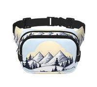 White Snowy Mountains - Riñonera cuadrada de doble capa, unisex, para correr, viajar, senderismo, fitness, color negro, talla única, Negro, One Size