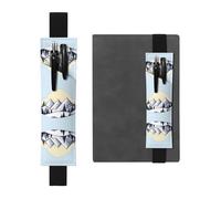 White Snowy Mountains - Soporte ajustable de piel para bolígrafos, cuadernos, calendarios, tableta, banda elástica y soporte para lápices
