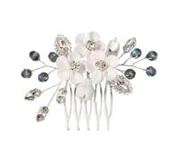 White Soft Ceramic Flower Women's Hair Comb Pearl Rhinestone Daily Clip Wedding Party Bridal Jewelry Headdress(J7203S)