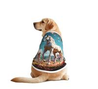 White Stallion Under The Peach Blossom Tree - Camisetas para mascotas, ropa para perros grandes y medianos, camisas cómodas para perros, perfectas para el uso diario