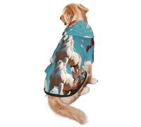 White Stallion Under The Peach Blossom Tree - Sudadera con capucha para perros medianos y grandes, ropa de poliéster suave para mascotas, adecuada para todas las estaciones