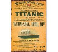 White Star Line Titanic Wednesday April 10Th Lata de Aspecto Retro 20 x 30 cm Placa decorativa para el hogar, cocina, baño, granja, jardín, garaje, citas inspiradoras para decoración de pared