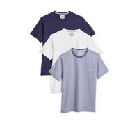 White Stuff 3-pack Plain Stripe T Shirt Blue Multi Talla: S | Camisetas Básicas Outlet | Hombre | Azul
