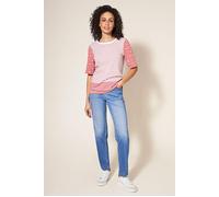 White Stuff Annabel Stripe Tee Pink Multi Talla: 12 | Camisetas de Seda Outlet | Mujer | Rosa
