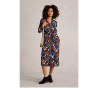 White Stuff Annie Jersey Shirt Dress Navy Print Talla: 16R | Vestidos Midi Outlet | Mujer | Azul