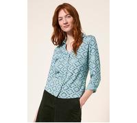 White Stuff Annie Jersey Shirt Teal Printed Talla: 10 | Camisas Outlet | Mujer | Cian