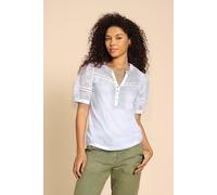 White Stuff Bella Broderie Mix Top Brilliant White Talla: 16 | Camisetas de Seda Outlet | Mujer | Blanco