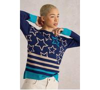 White Stuff City Multi Star Jumper Navy Multi Talla: 8 | Jerséis de Punto Outlet | Mujer | Azul