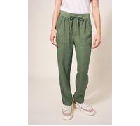 White Stuff Effie Linen Trouser Khaki Green Talla: 18 | Pantalones rectos Outlet | Mujer | Blanco