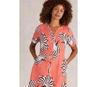 White Stuff Iris Linen Dress Coral Print Talla: 24 REGULAR | Blusón Outlet | Mujer | Blanco