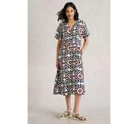 White Stuff Iris Linen Dress Ivory Print Talla: 20 REGULAR | Vestidos Midi Outlet | Mujer | Blanco