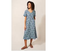 White Stuff Ivy Linen Midi Dress Blue Print Talla: 8R | Vestidos midi Outlet | Mujer | Blanco