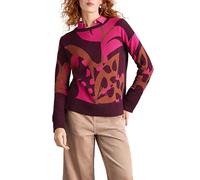 White Stuff Jersey Olive - Manga Larga, Cuello Redondo, Ajuste Regular, de Punto de algodón, Color Ciruela Multi - Talla 14