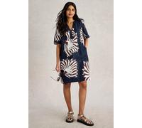 White Stuff June Linen Dress Navy Print Talla: 16R | Mini Vestidos Outlet | Mujer | Blanco