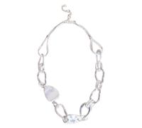 White Stuff Large Link Hammered Necklace Silver Tone Metallic Talla: OS | Collares Outlet | Mujer | Gris