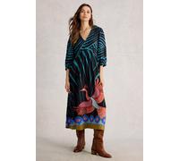 White Stuff Lucy Midi Dress Black Multi Talla: 12R | Vestidos Midi Outlet | Mujer | Negro