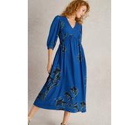 White Stuff Lucy Midi Dress Blue Print Talla: 10 REGULAR | Vestidos Midi Outlet | Mujer | Azul