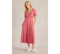 White Stuff Megan Jersey Dress Coral Multi Talla: 16 REGULAR | Vestidos Midi Outlet | Mujer | Naranja