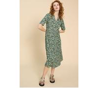 White Stuff Naya Jersey Dre Navy Printed Talla: 12R | Vestidos Midi Outlet | Mujer | Azul