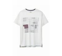 White Stuff Patchwork Graphic T-shirt Natural White Talla: XXL | Camisetas con Decoración Impresa Outlet | Hombre | Blanco