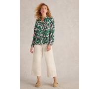 White Stuff Sophie Organic Cotton Shirt Green Print Talla: 10 | Manga Larga Outlet | Mujer | Verde