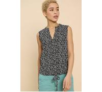 White Stuff Tulip Jersey Sleevele Shirt Black Printed Talla: 10 REGULAR | Camisetas de Tirantes Outlet | Mujer | Negro