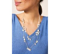 White Stuff Two Row Mini Disc Necklace Silver Tone Metallic Talla: OS | Collares Outlet | Mujer | Gris