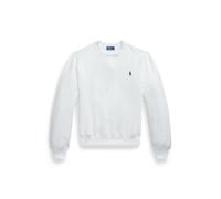 White Sudadera de felpa con cuello redondo XS