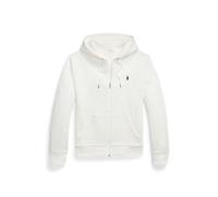 White Sudadera de punto doble y cremallera L